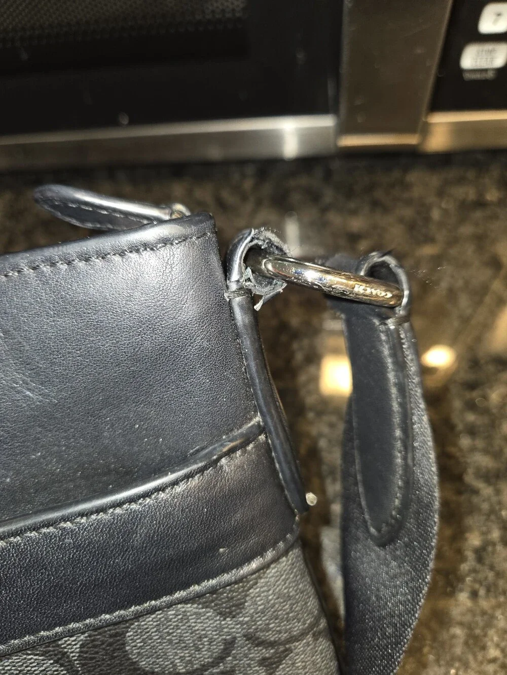 Coach Gray/Black Signature Messenger Bag